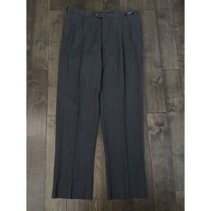 NWT Austin Reed Mens Dark Grey Pleated 100% Wool Dress Pants Size 40X38 Pockets
